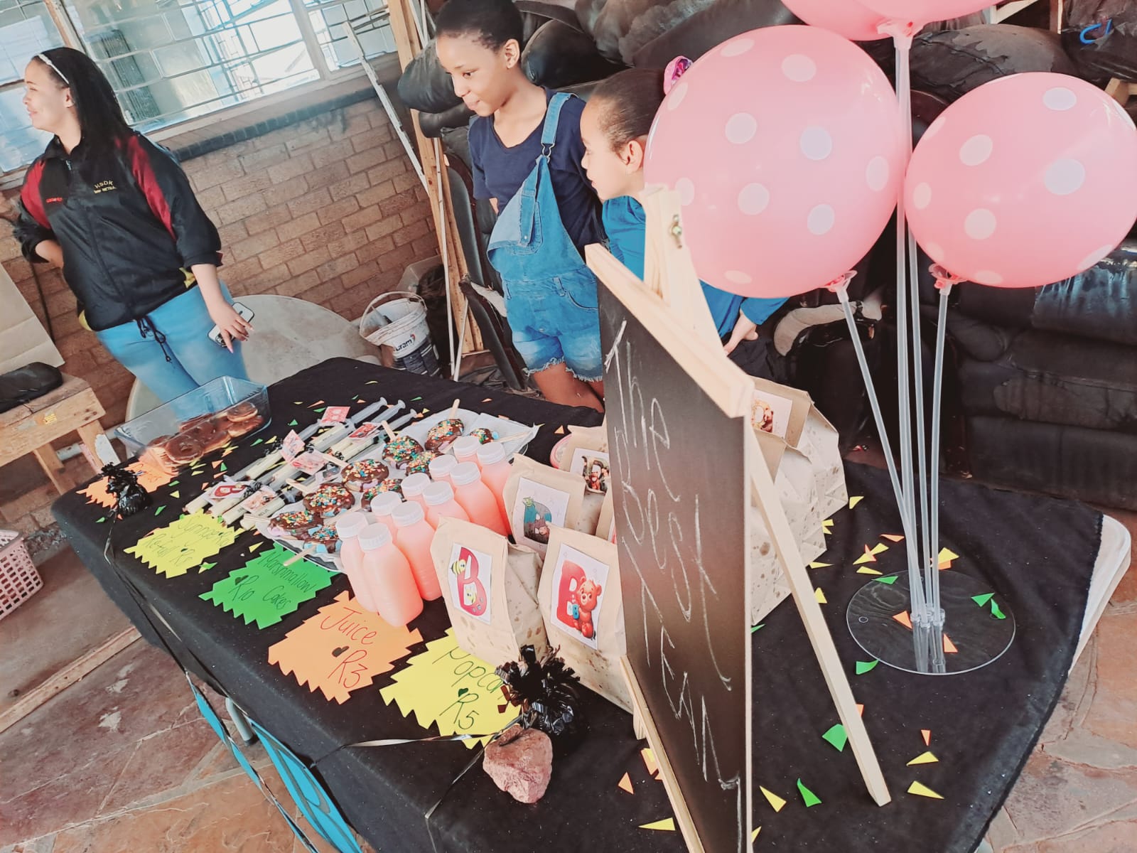 School fair with food and balloons