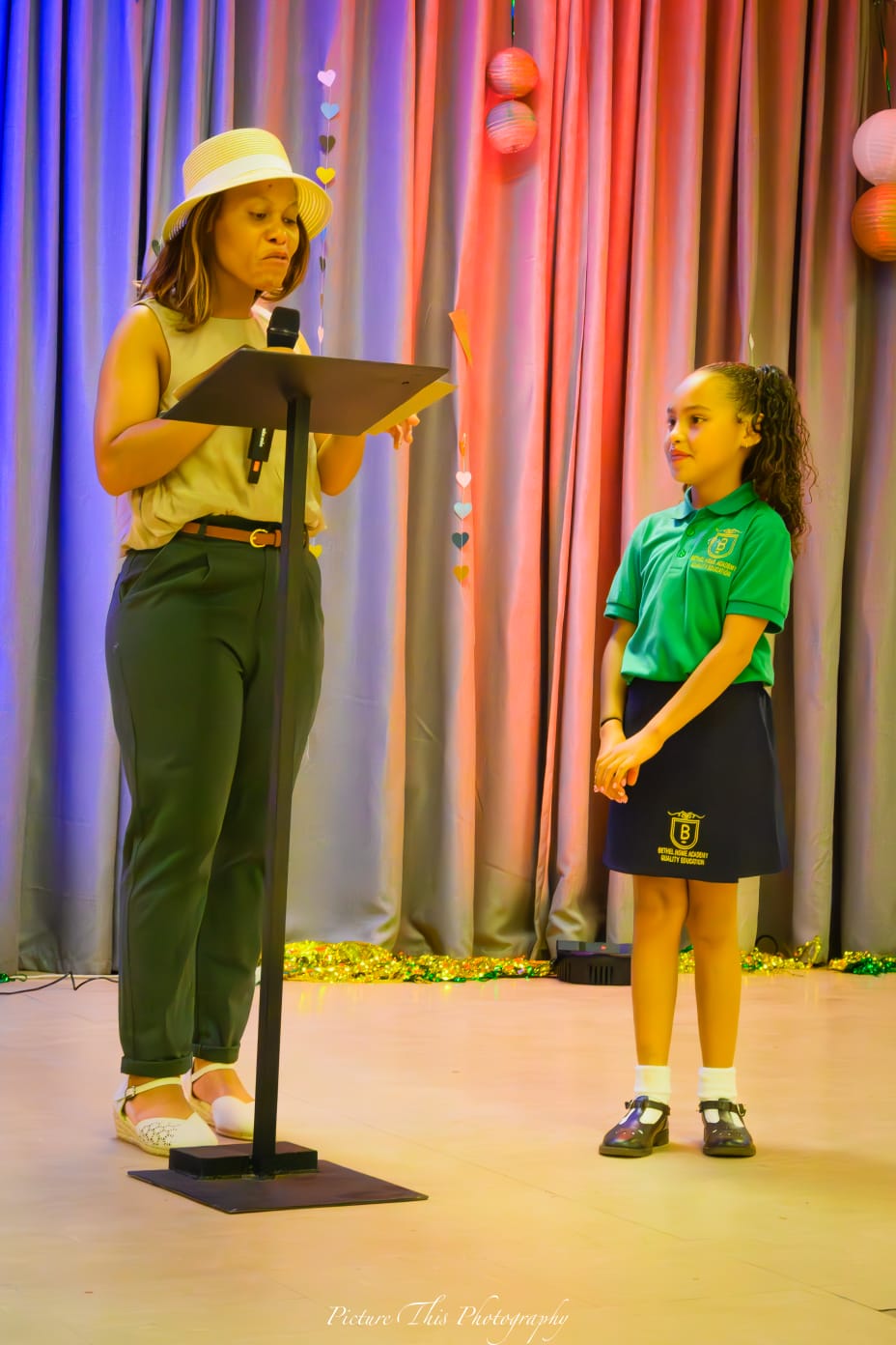 Principal and student at Bethel Academy
